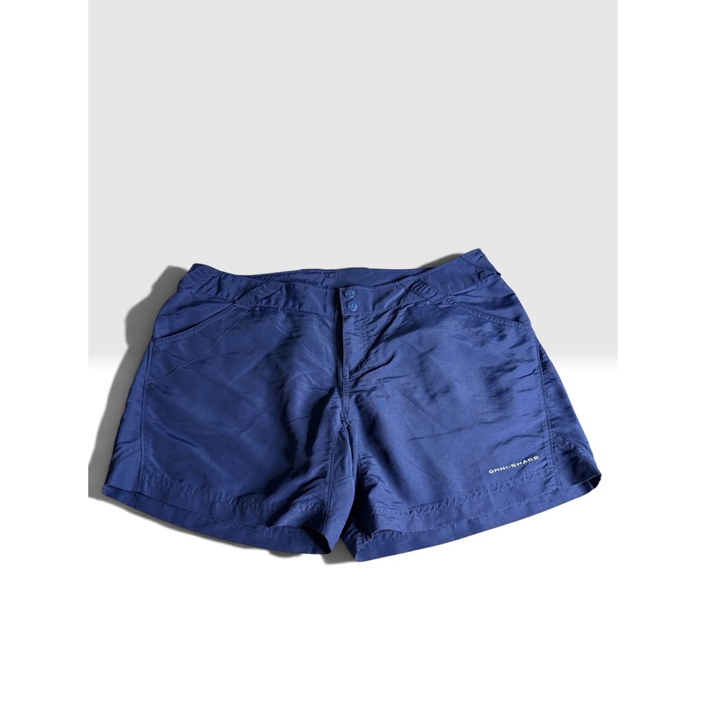 Columbia PFG Omni-Shade Navy Blue Fishing Shorts Womens Large L Active Hiking